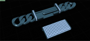 10mm plain cuban chain with lock box full diamonds 3d print model