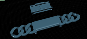 10mm plain cuban chain with lock box full diamonds 3d print model