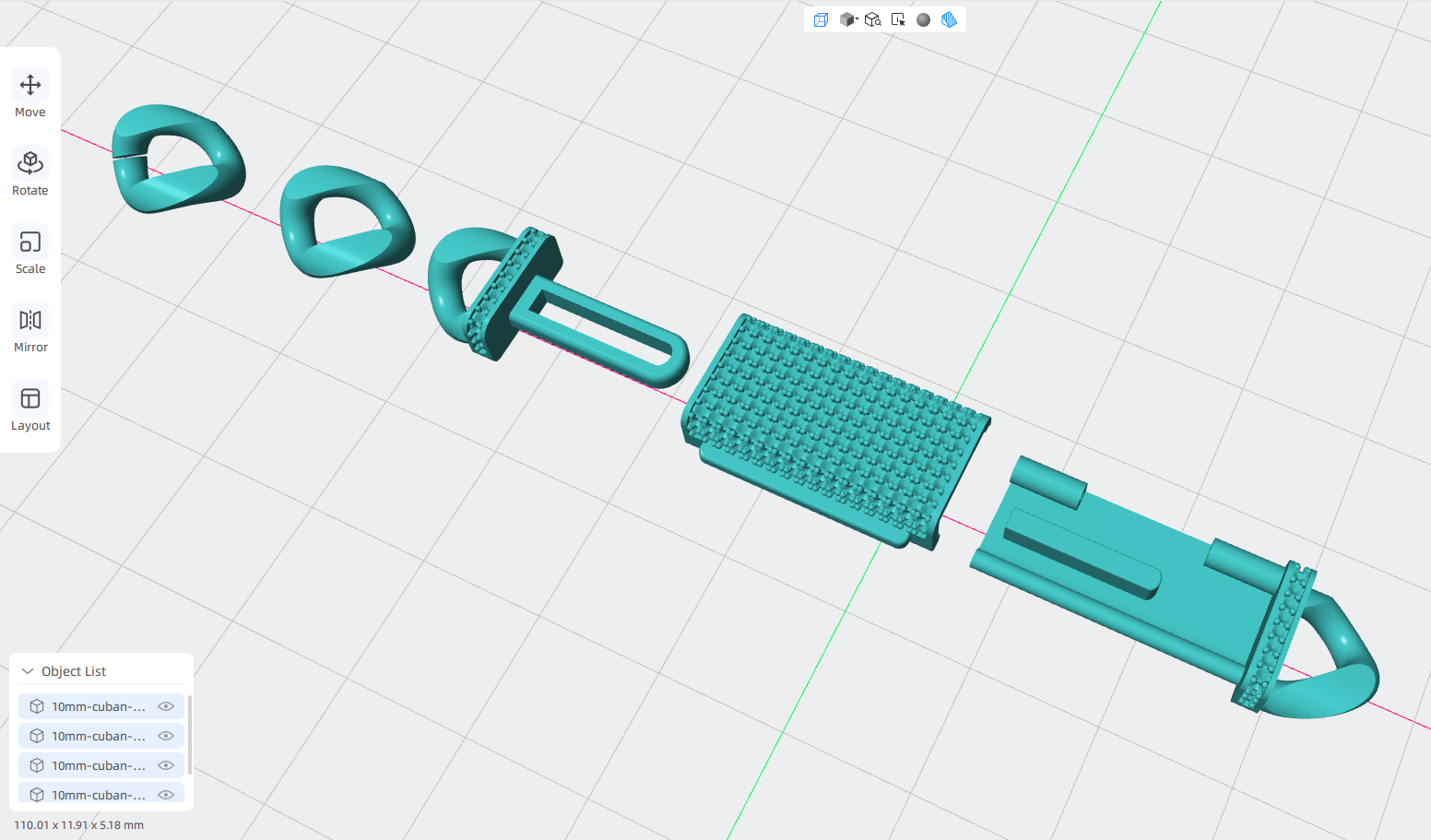 10mm plain cuban chain with lock box full diamonds 3d print model 10mm plain cuban chain with lock box full diamonds 3d print model
