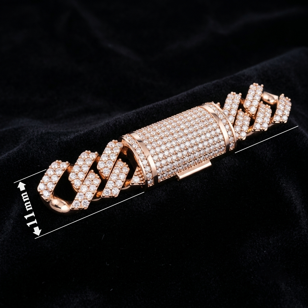 11mm cuban chain bracelet full diamond preview16 11mm cuban chain bracelet full diamond preview16