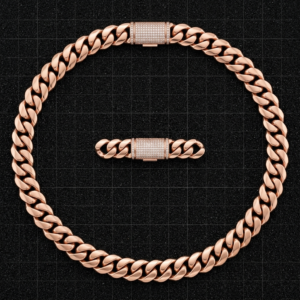 11mm plain cuban chain with lock box full diamonds 3d print model cub02