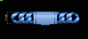 11mm plain cuban chain with lock box full diamonds 3d print model cub02