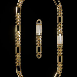 12mm figaro chain necklace bracelet 01
