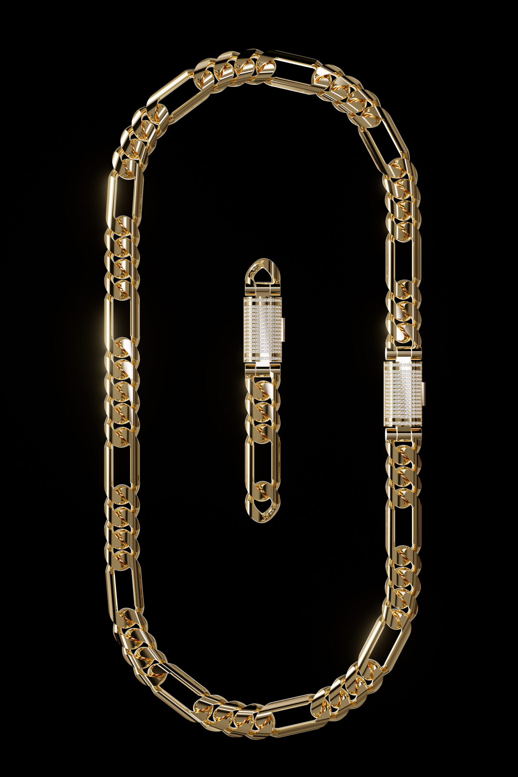 12mm figaro chain necklace bracelet 01 12mm figaro chain necklace bracelet 01