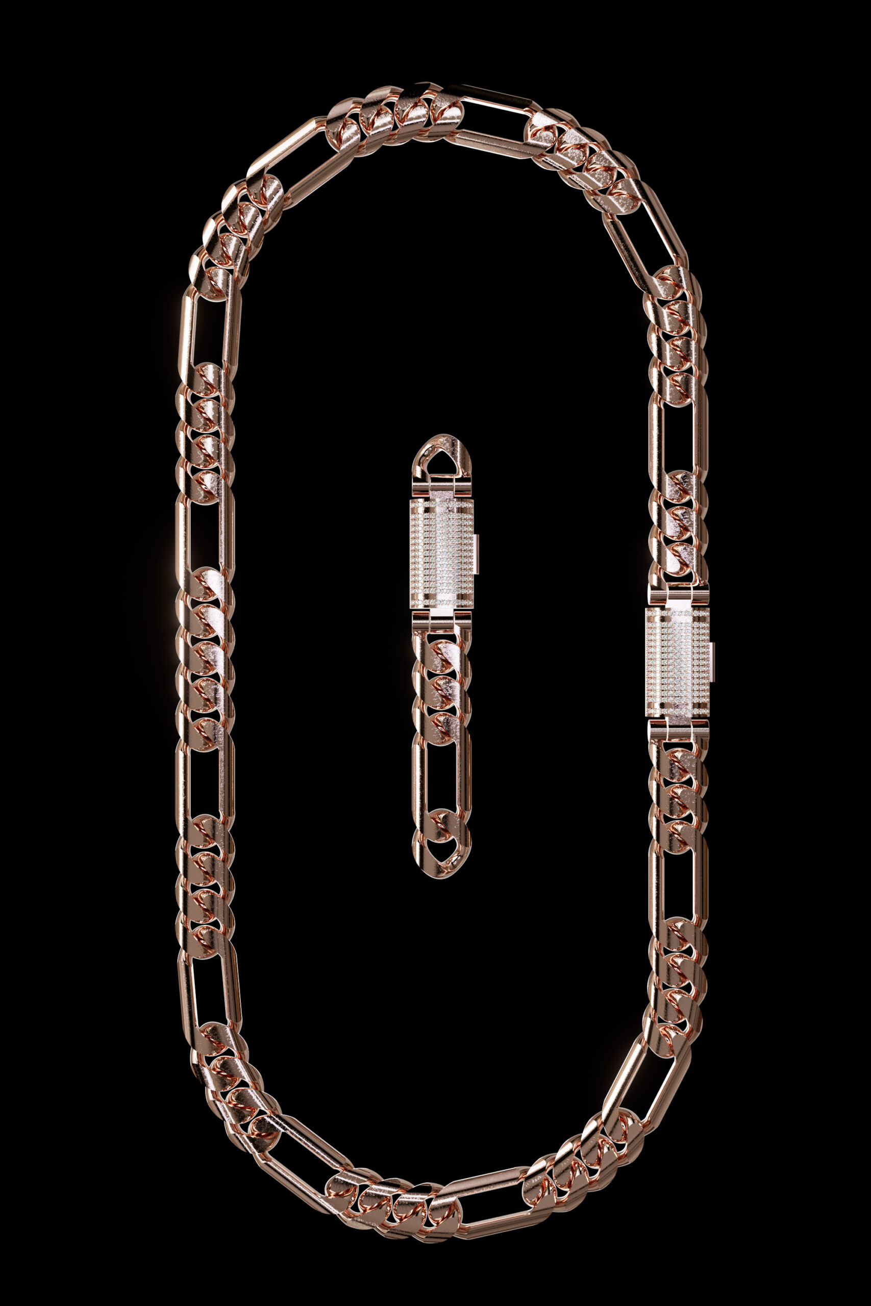 12mm figaro chain necklace bracelet 02 12mm figaro chain necklace bracelet 02