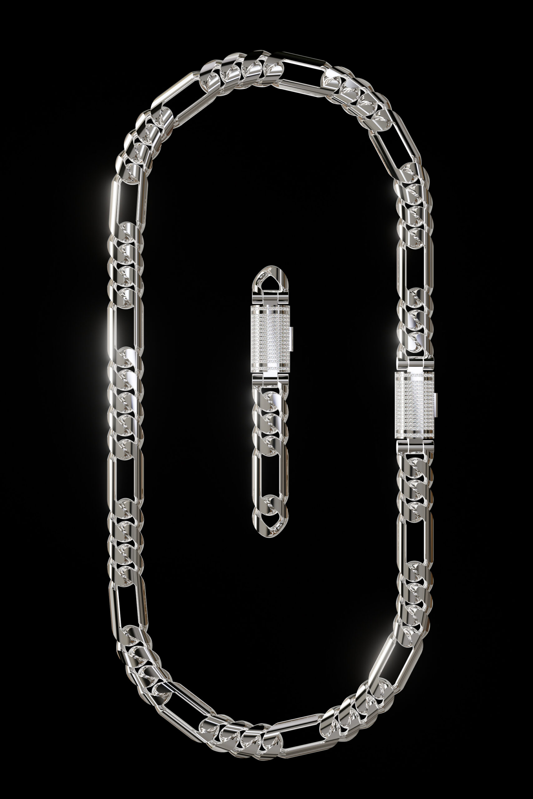 12mm figaro chain necklace bracelet 03 12mm figaro chain necklace bracelet 03