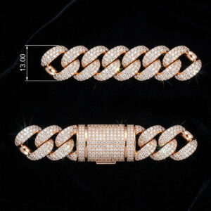 13mm cuban chain bracelet full diamond preview12