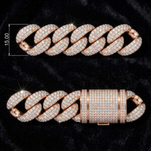 15mm cuban chain bracelet full diamond preview11