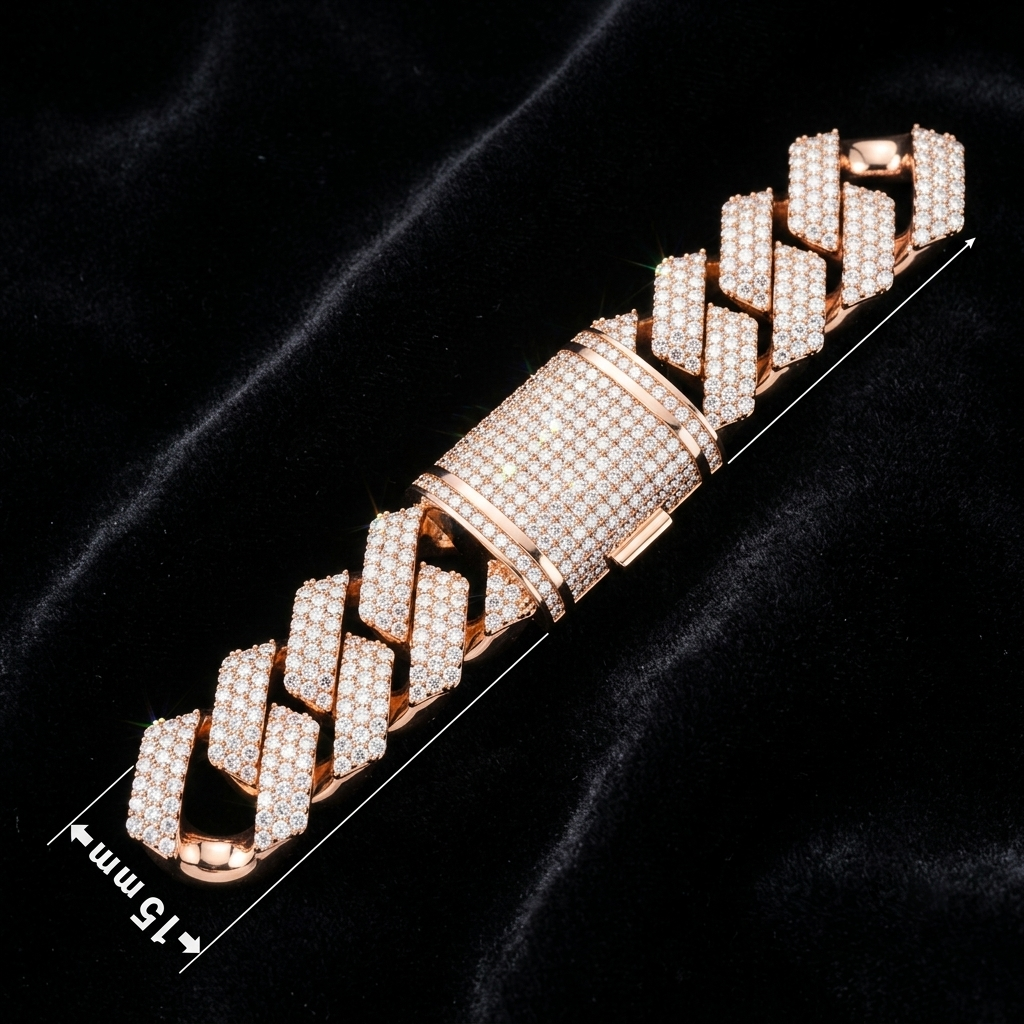 15mm cuban chain bracelet full diamond preview17 15mm cuban chain bracelet full diamond preview17