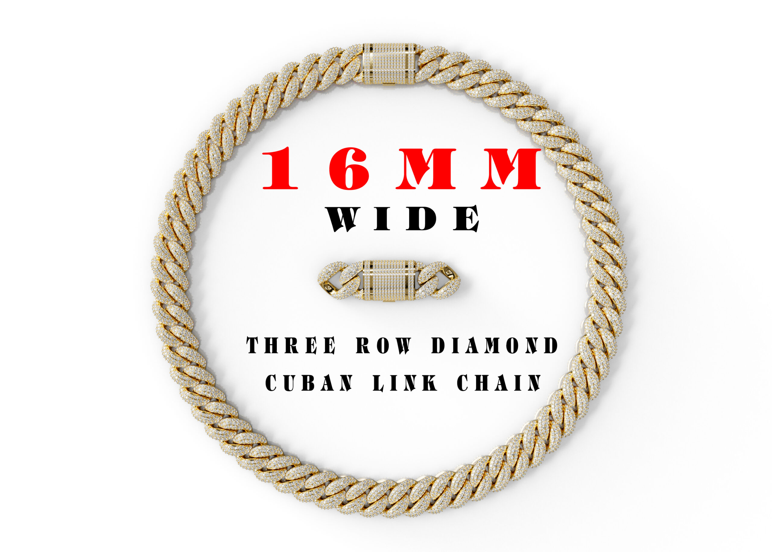 16mm cuban chain bracelet full diamond preview01 16mm cuban chain bracelet full diamond preview01