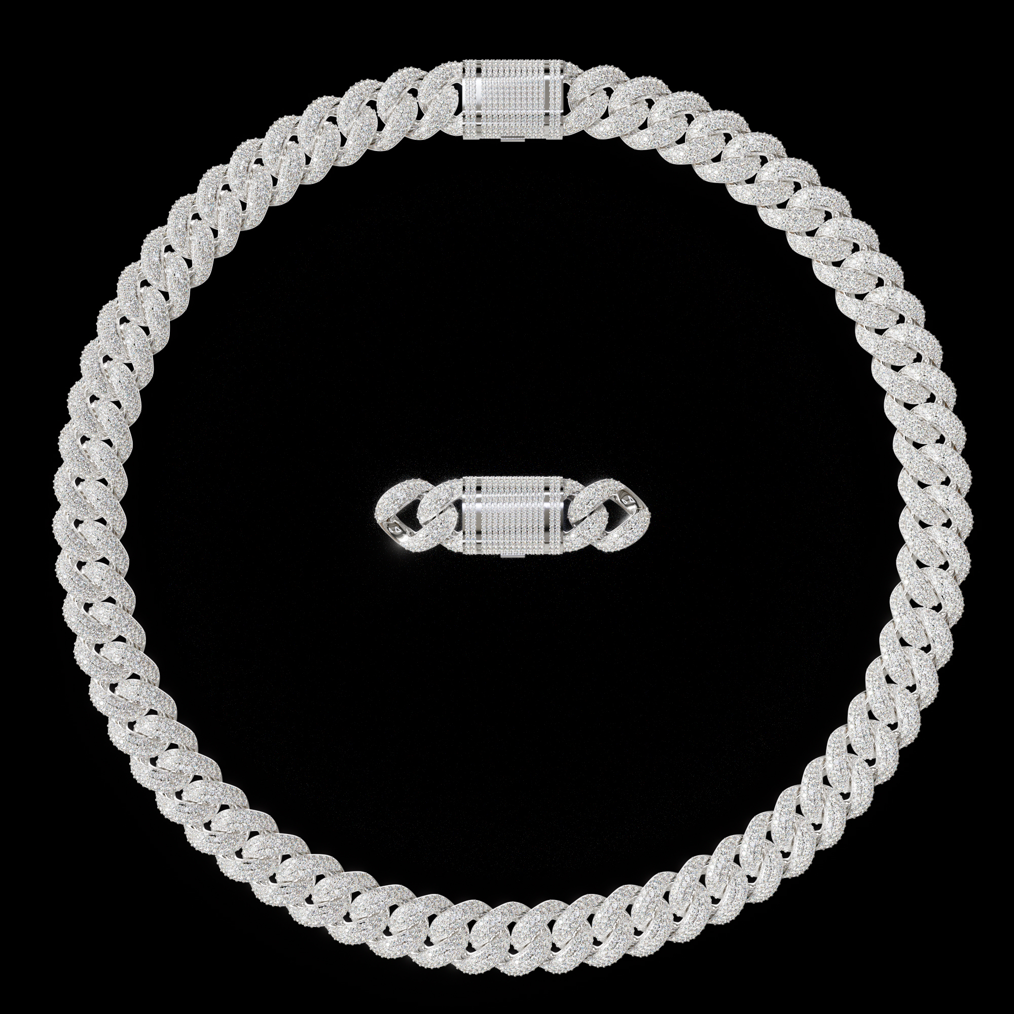 16mm cuban chain bracelet full diamond preview04 16mm cuban chain bracelet full diamond preview04