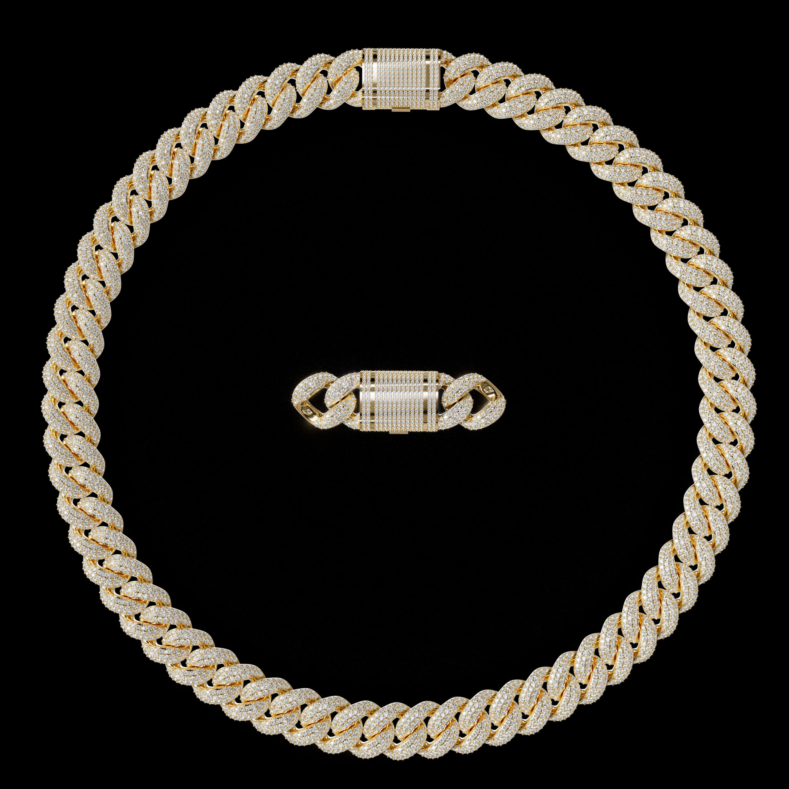 16mm cuban chain bracelet full diamond preview06 16mm cuban chain bracelet full diamond preview06