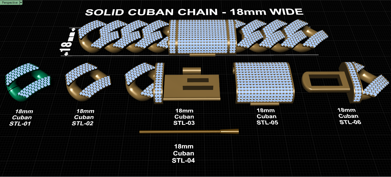 18mm cuban chain bracelet full diamond preview02 18mm cuban chain bracelet full diamond preview02