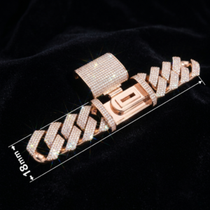 18mm cuban chain bracelet full diamond preview13