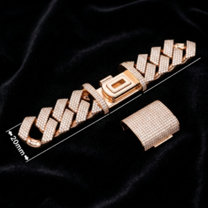 20mm cuban chain bracelet full diamond preview15