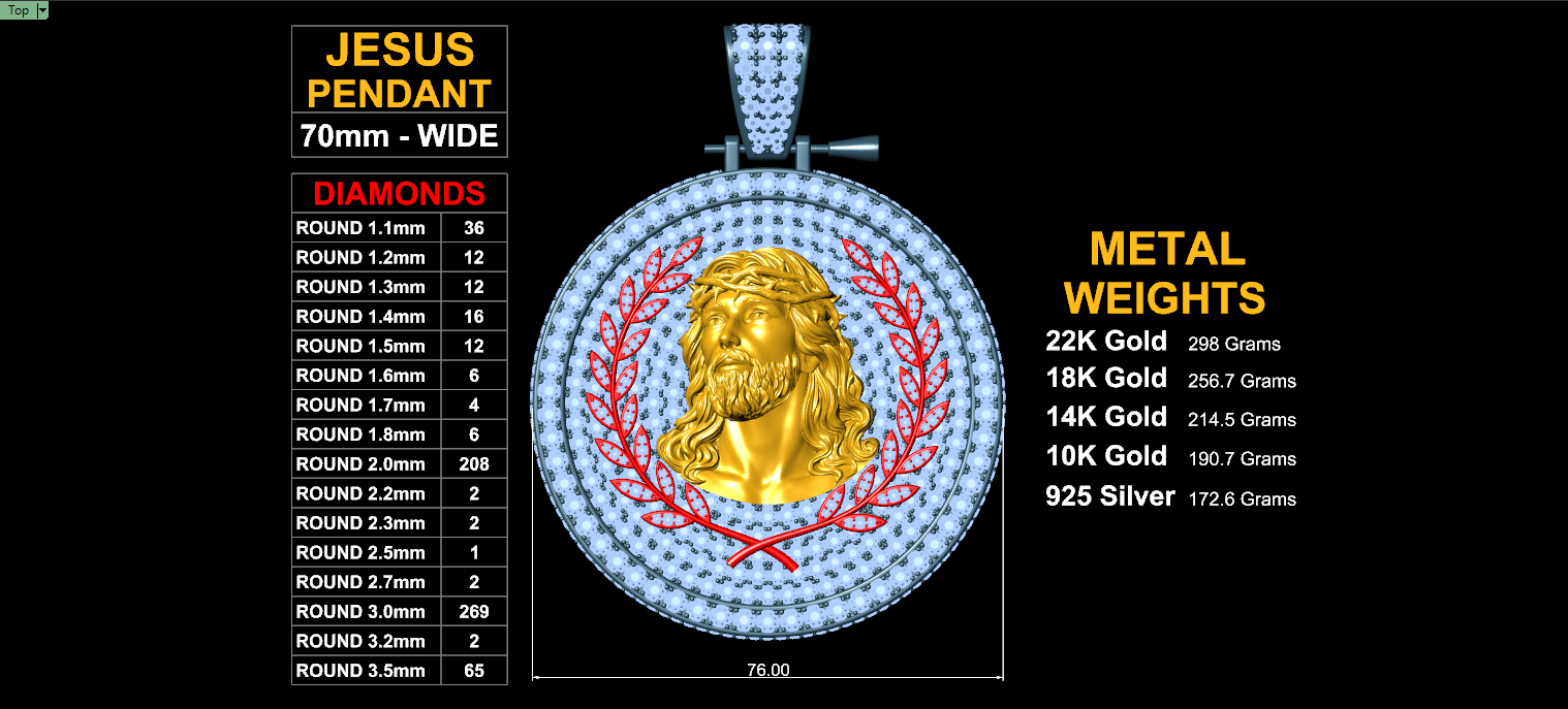 jesus pendant 3d model diamond pave medallion jesus pendant 3d model diamond pave medallion