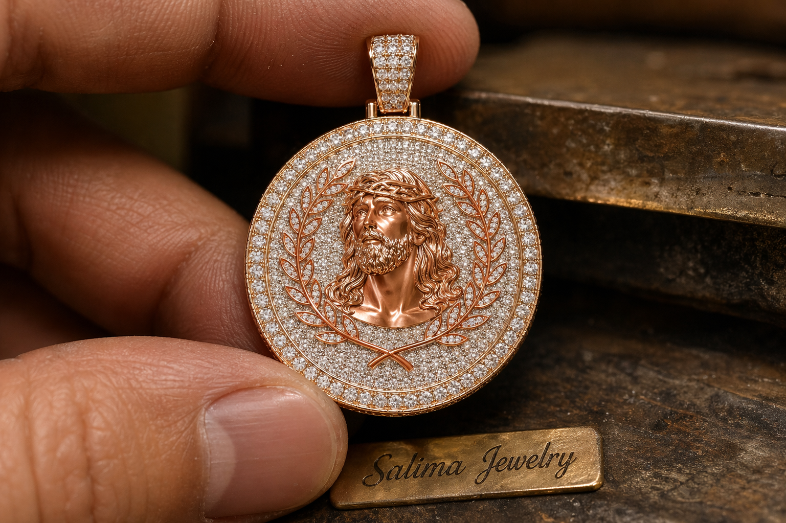 jesus pendant 3d model diamond pave medallion jesus pendant 3d model diamond pave medallion