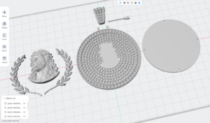 jesus pendant 3d model diamond pave medallion