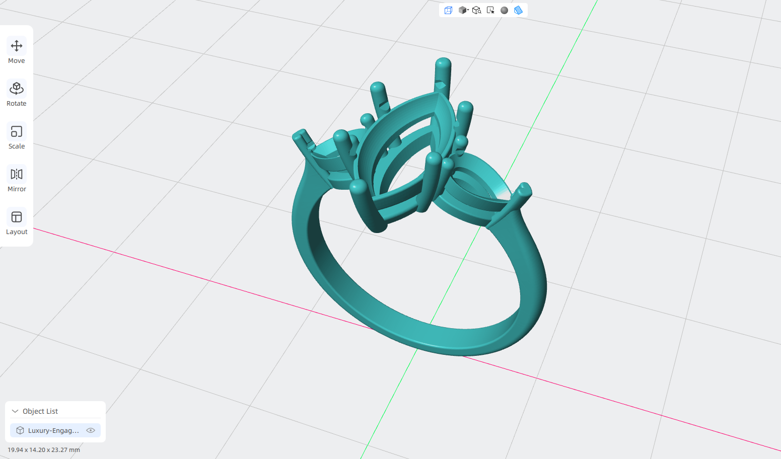 luxury engagement ring stl – sler007 luxury engagement ring stl – sler007
