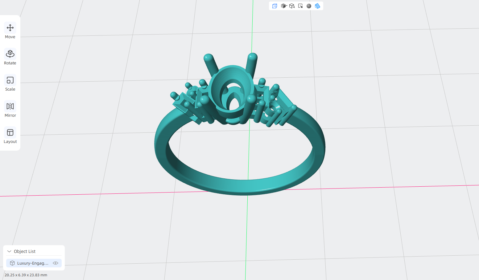 luxury engagement ring stl – sler009 luxury engagement ring stl – sler009