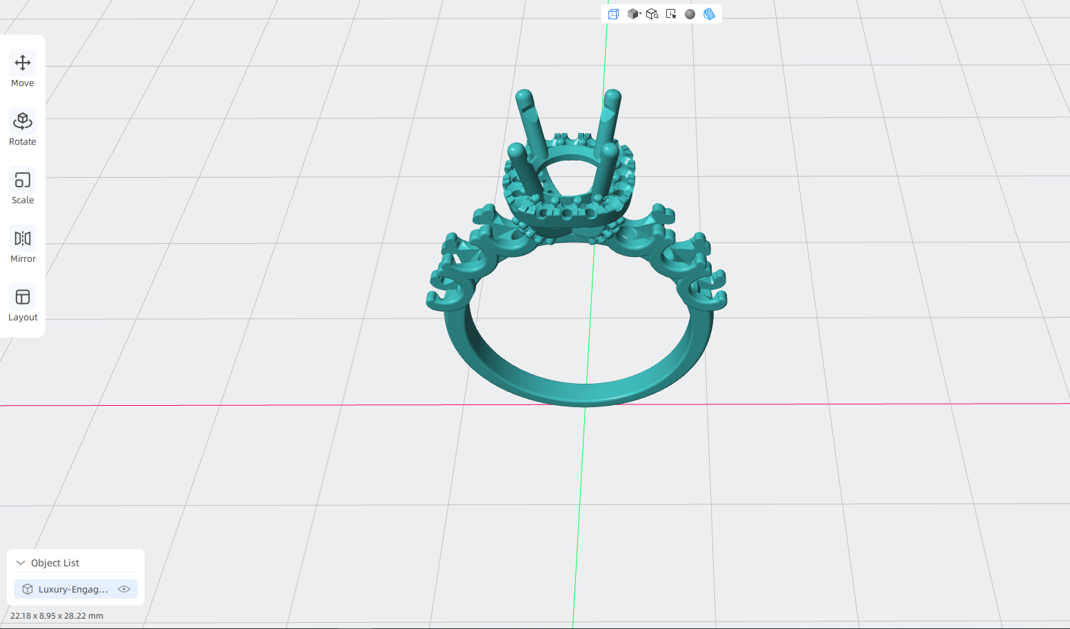 luxury engagement ring stl – sler010 luxury engagement ring stl – sler010