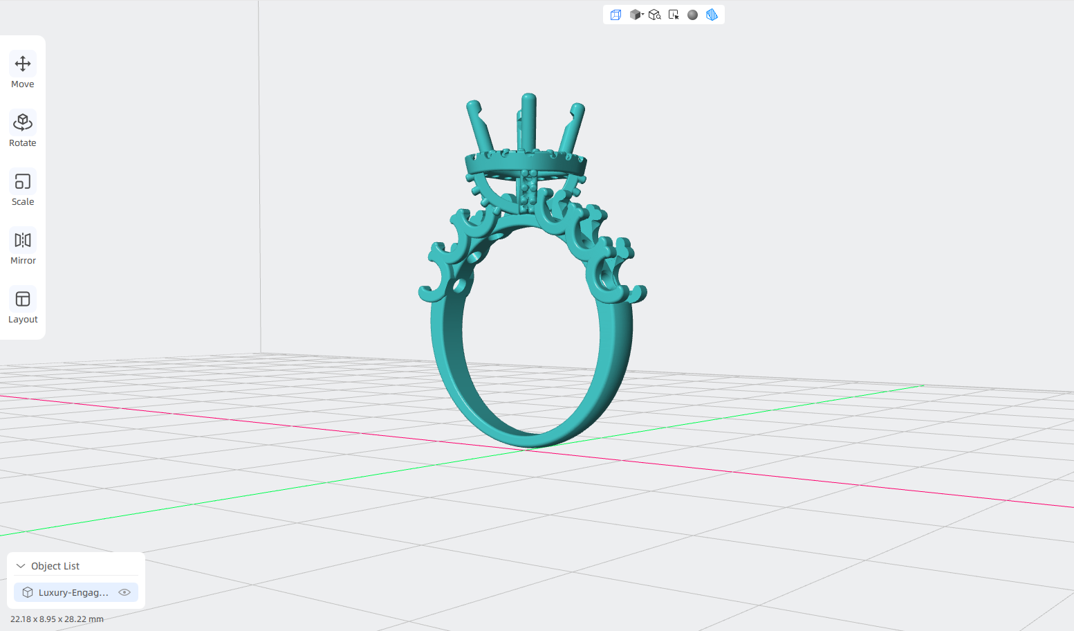 luxury engagement ring stl – sler010 luxury engagement ring stl – sler010