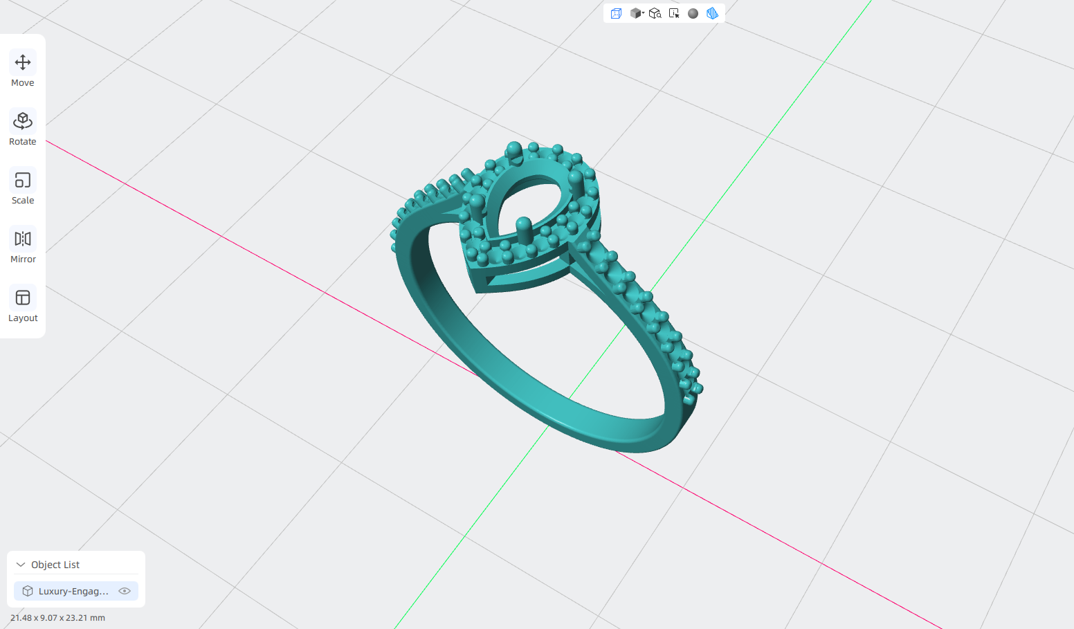 luxury engagement ring stl – sler012 luxury engagement ring stl – sler012