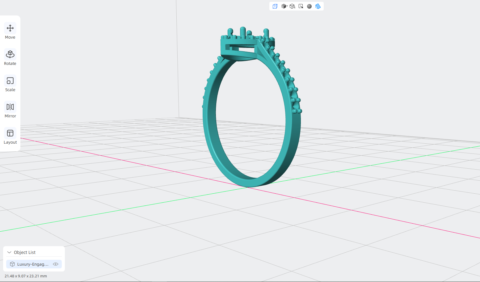 luxury engagement ring stl – sler012 luxury engagement ring stl – sler012