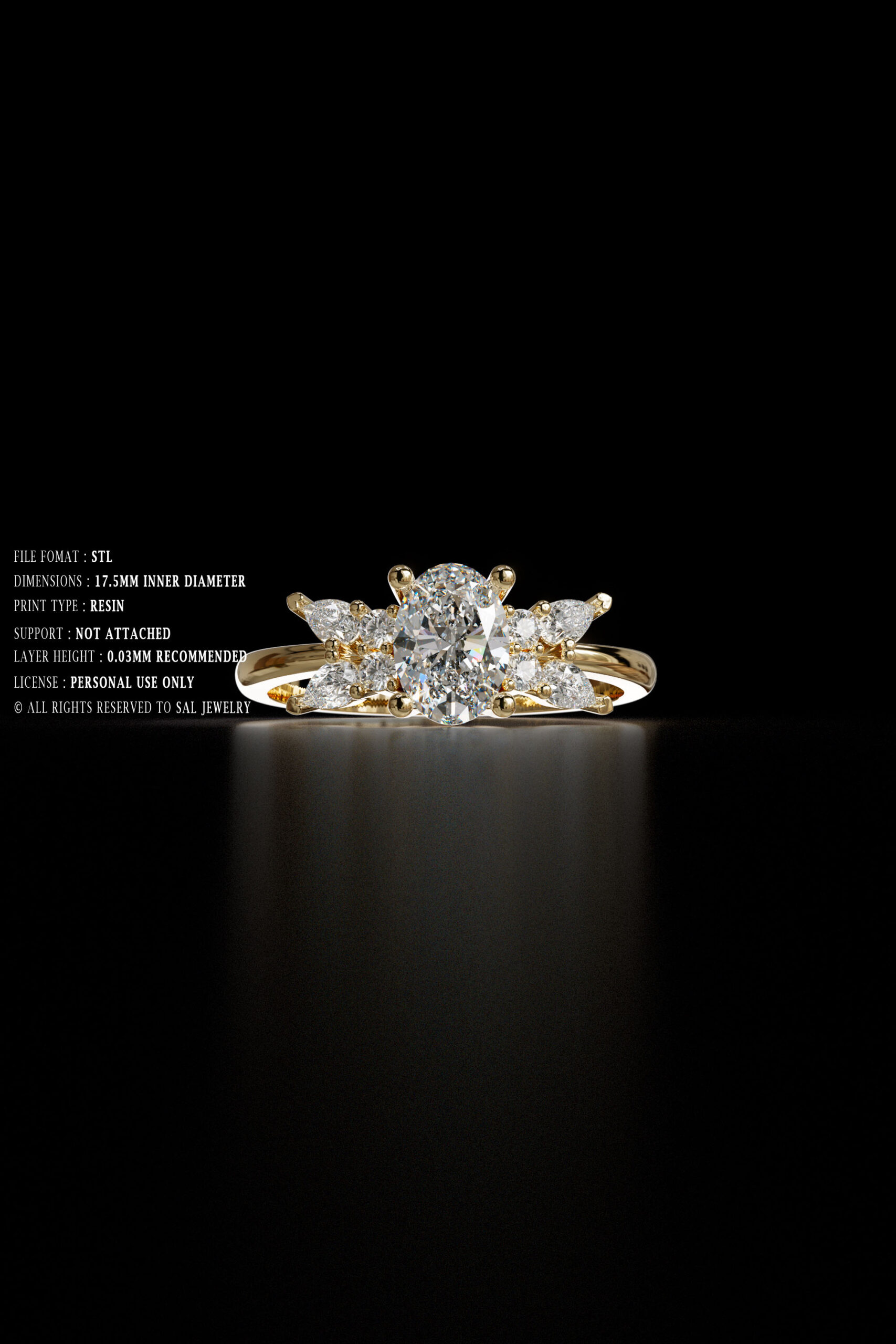 luxury engagement ring stl – sler013 luxury engagement ring stl – sler013