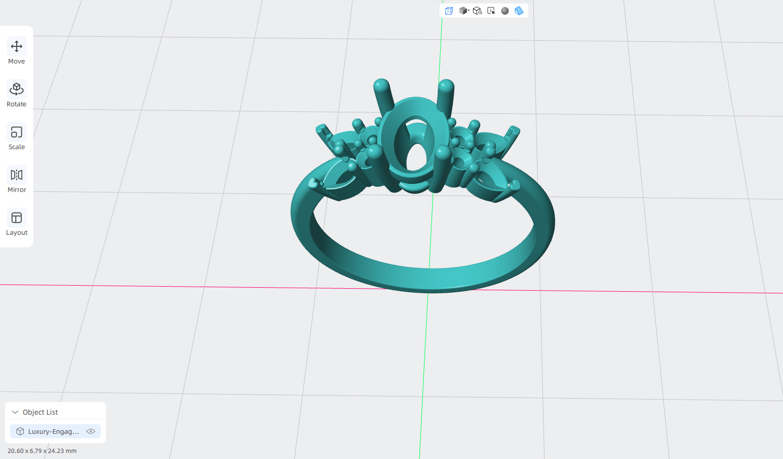 luxury engagement ring stl – sler013 luxury engagement ring stl – sler013