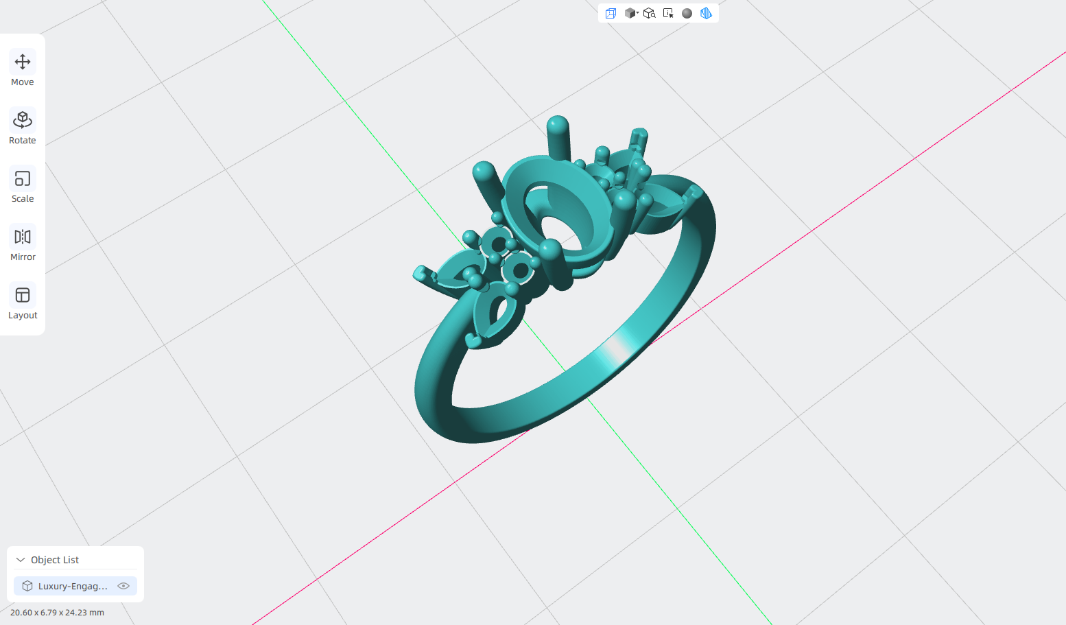 luxury engagement ring stl – sler013 luxury engagement ring stl – sler013