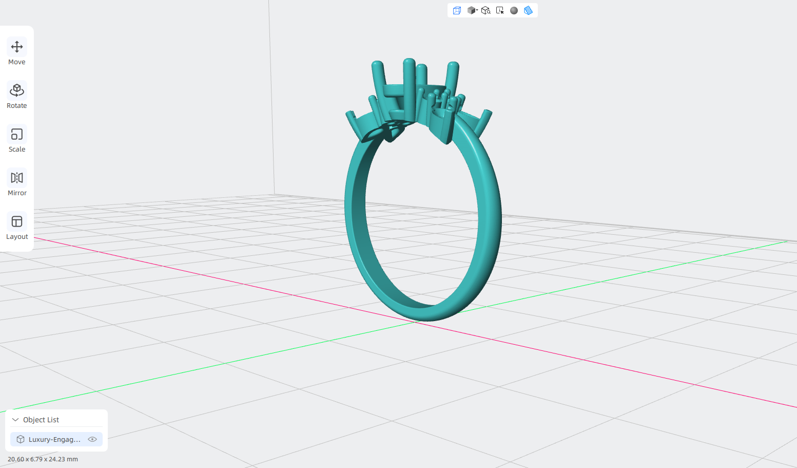 luxury engagement ring stl – sler013 luxury engagement ring stl – sler013