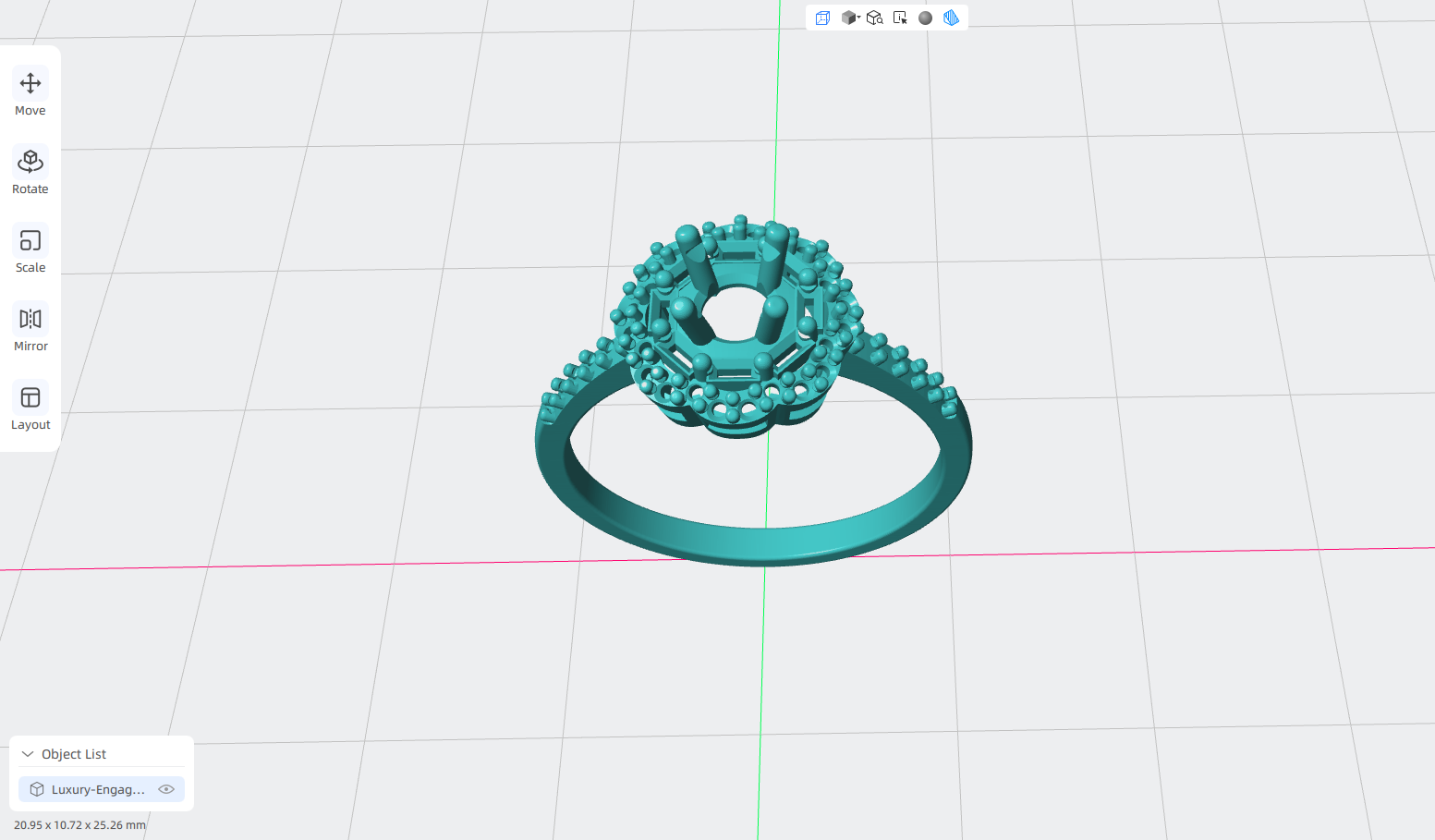 luxury engagement ring stl – sler015 luxury engagement ring stl – sler015
