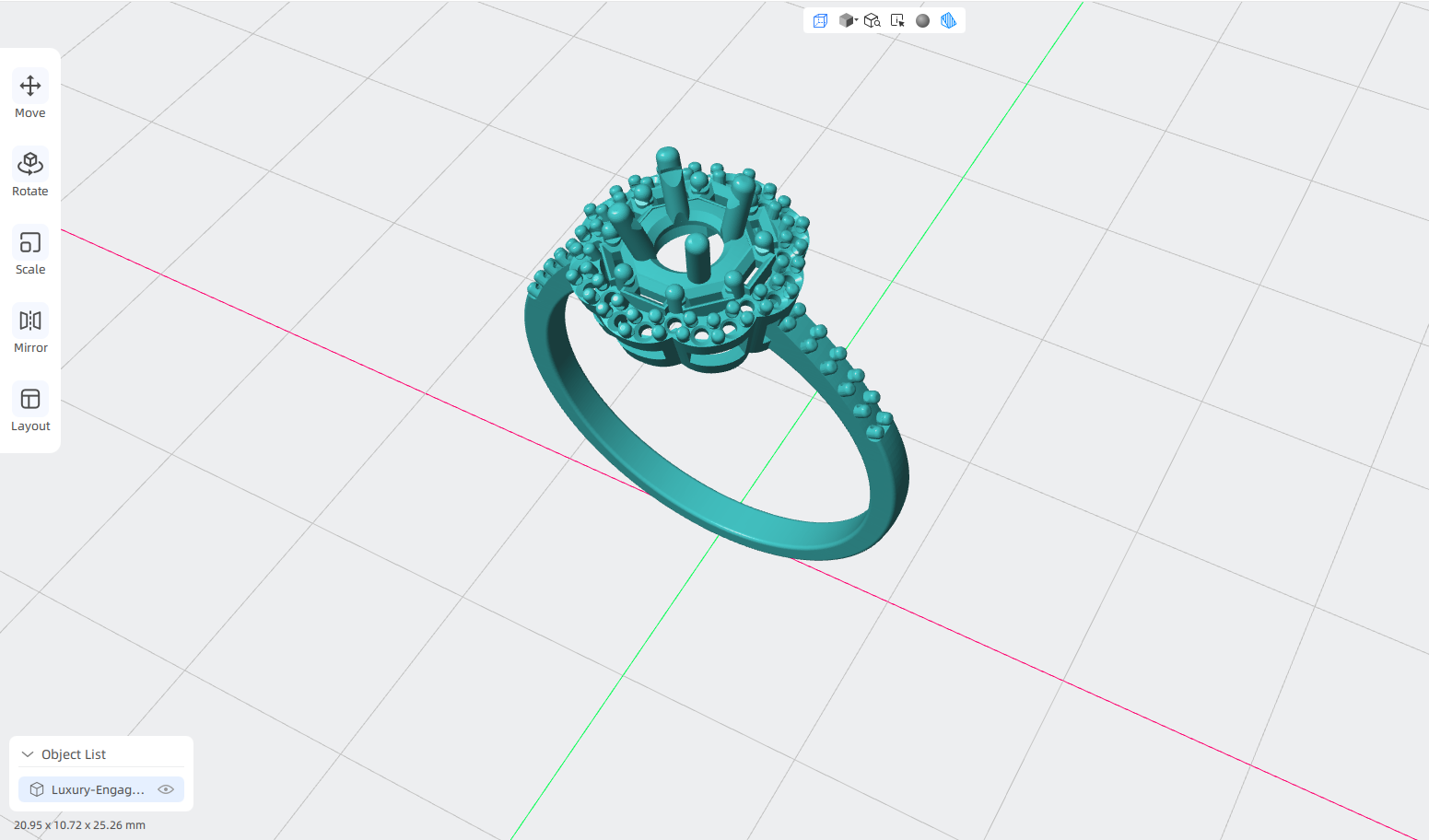 luxury engagement ring stl – sler015 luxury engagement ring stl – sler015