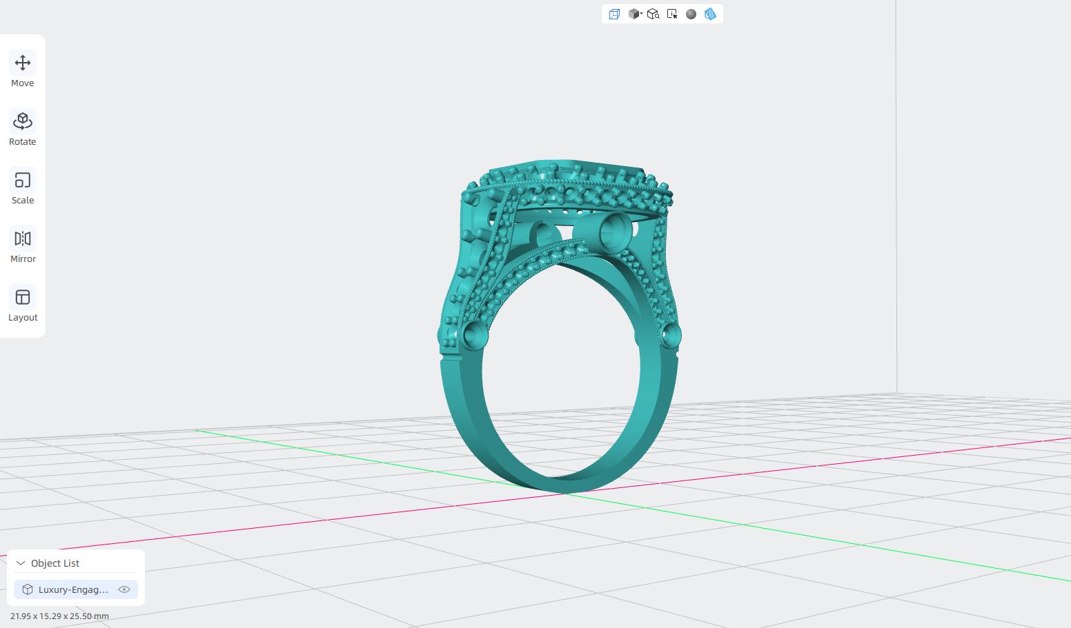 luxury engagement ring stl – sler016 luxury engagement ring stl – sler016