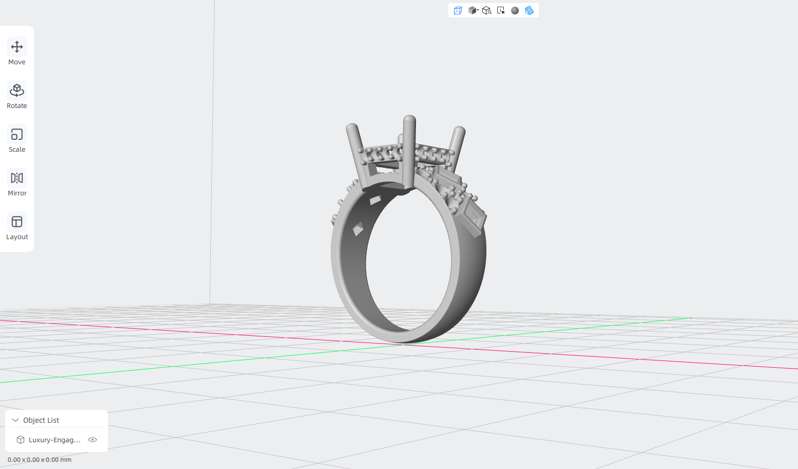 luxury engagement ring stl – sler017 luxury engagement ring stl – sler017