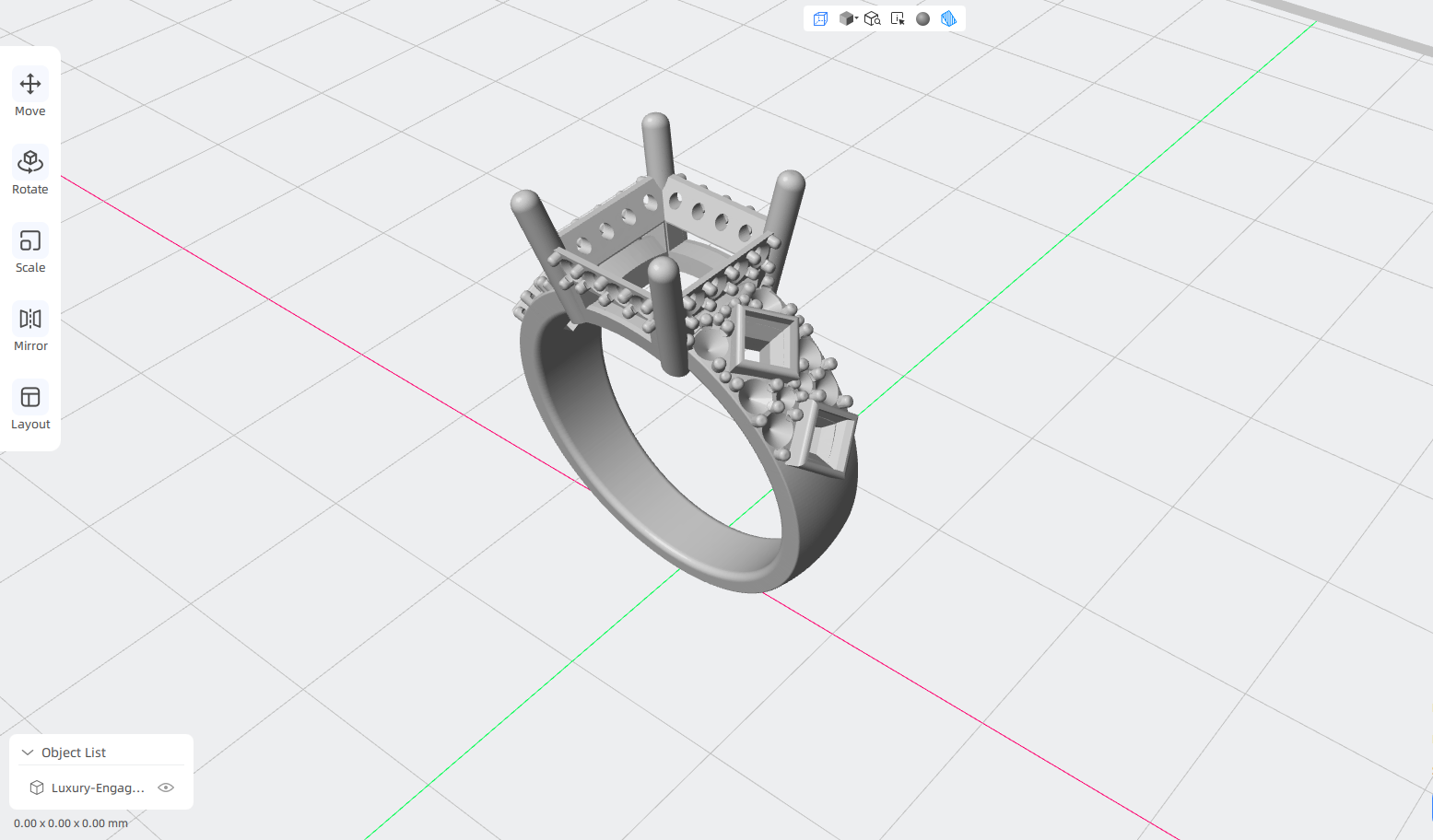 luxury engagement ring stl – sler017 luxury engagement ring stl – sler017