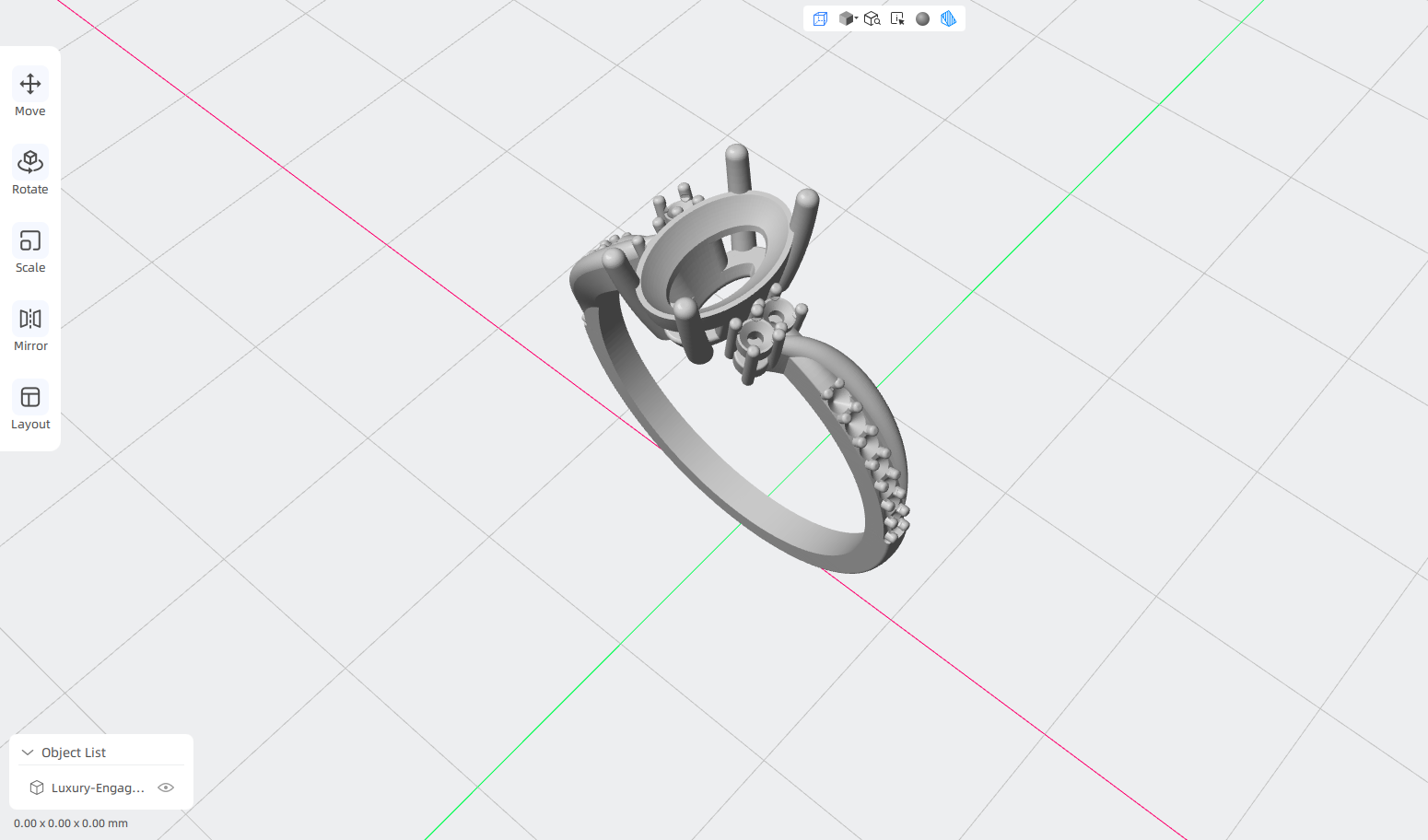 luxury engagement ring stl – sler018 luxury engagement ring stl – sler018