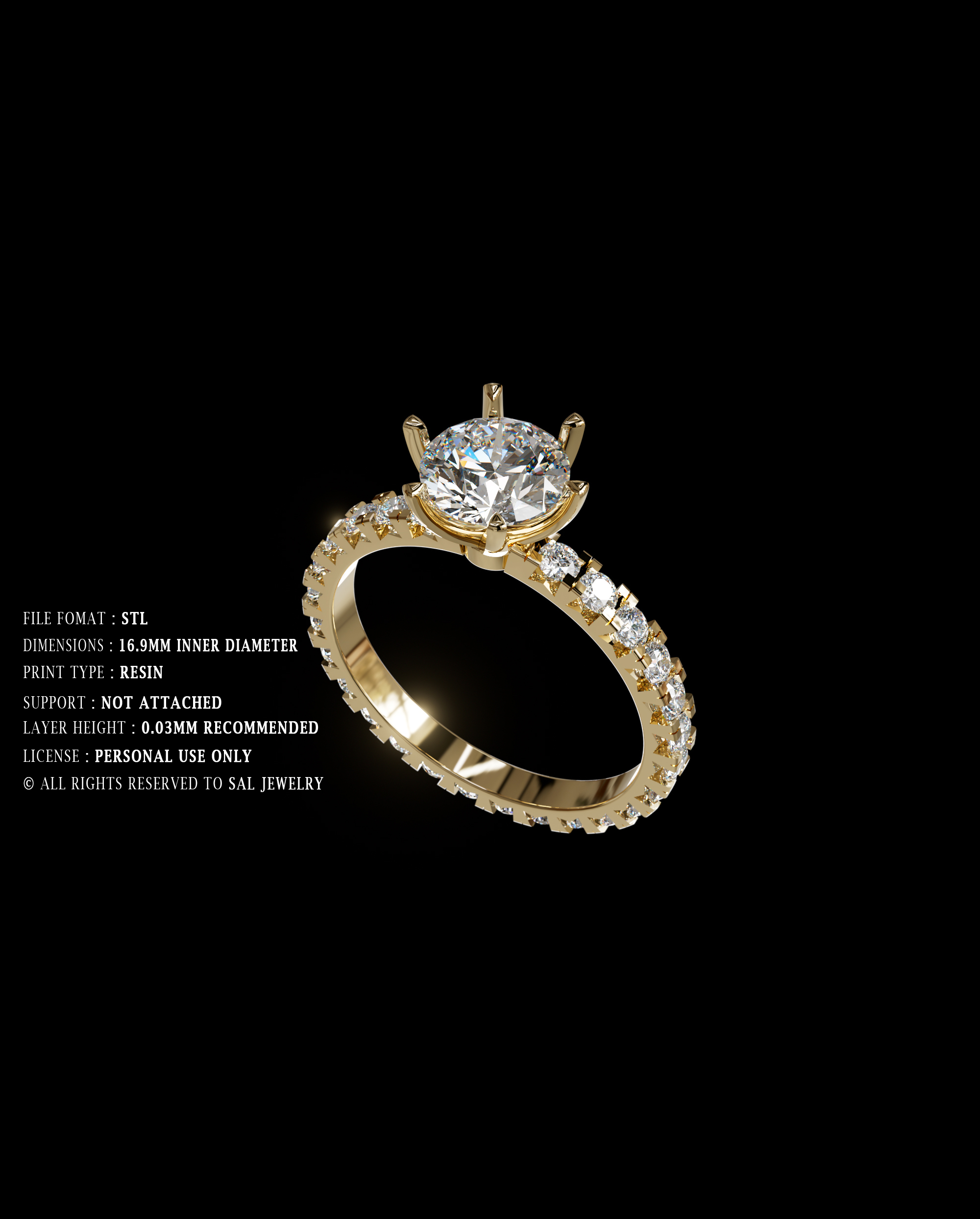 luxury engagement ring stl – sler019 luxury engagement ring stl – sler019