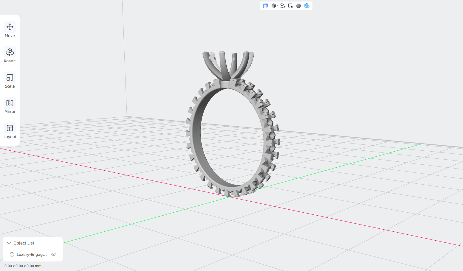 luxury engagement ring stl – sler019 luxury engagement ring stl – sler019
