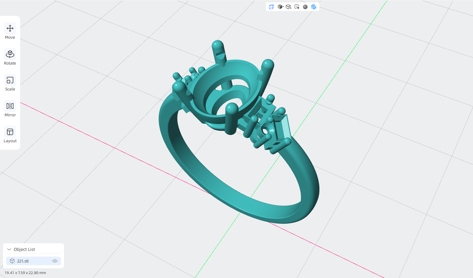 luxury engagement ring stl – sler001 luxury engagement ring stl – sler001