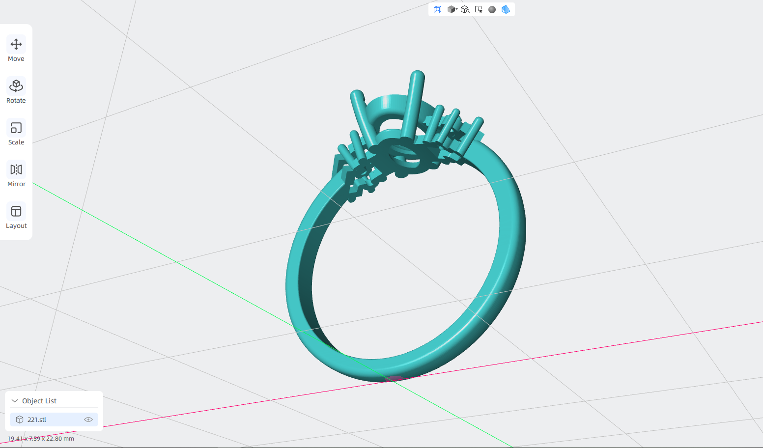 luxury engagement ring stl – sler001 luxury engagement ring stl – sler001