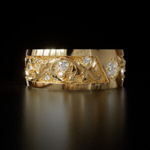 vintage baroque gold band ring 001 salima jewelry men ring preview 02