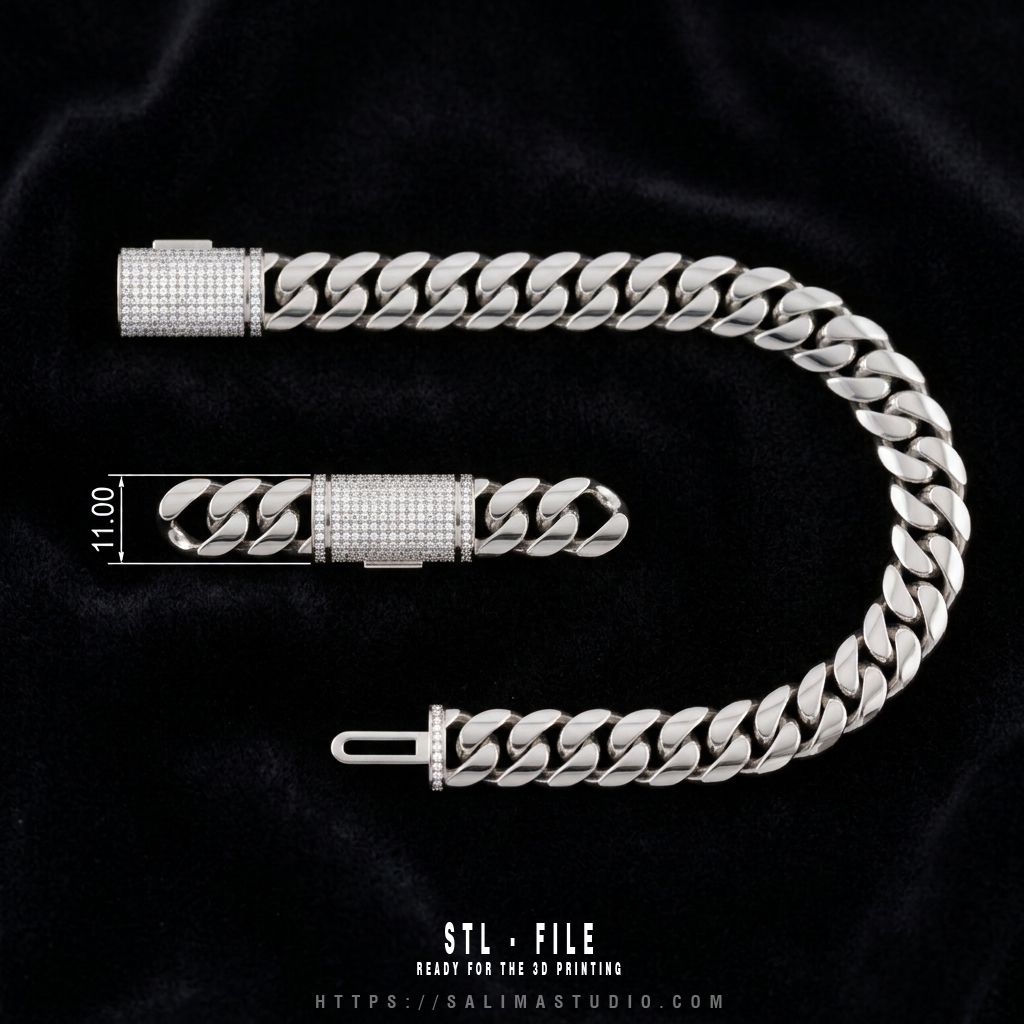 11mm cuban chain lock box full diamonds 01c 11mm cuban chain lock box full diamonds 01c