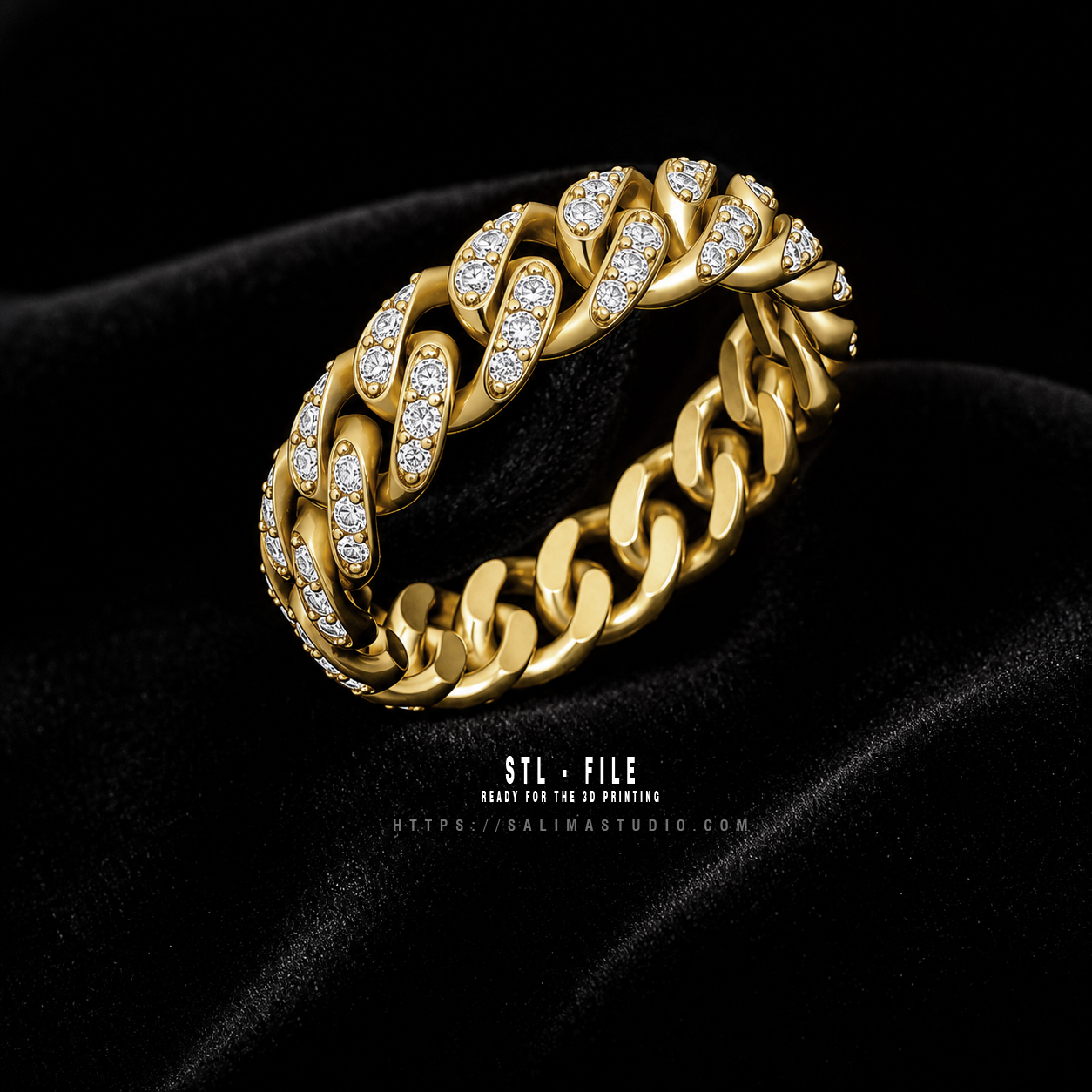 6mm gold diamond cuban ring preview03 6mm gold diamond cuban ring preview03
