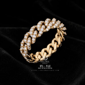 6mm luxury gold diamond cuban ring preview03