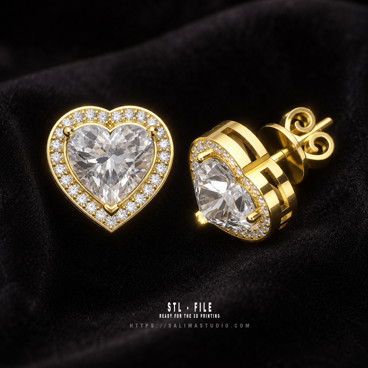 sal jewelry 002 heart stud earrings preview02 sal jewelry 002 heart stud earrings preview02