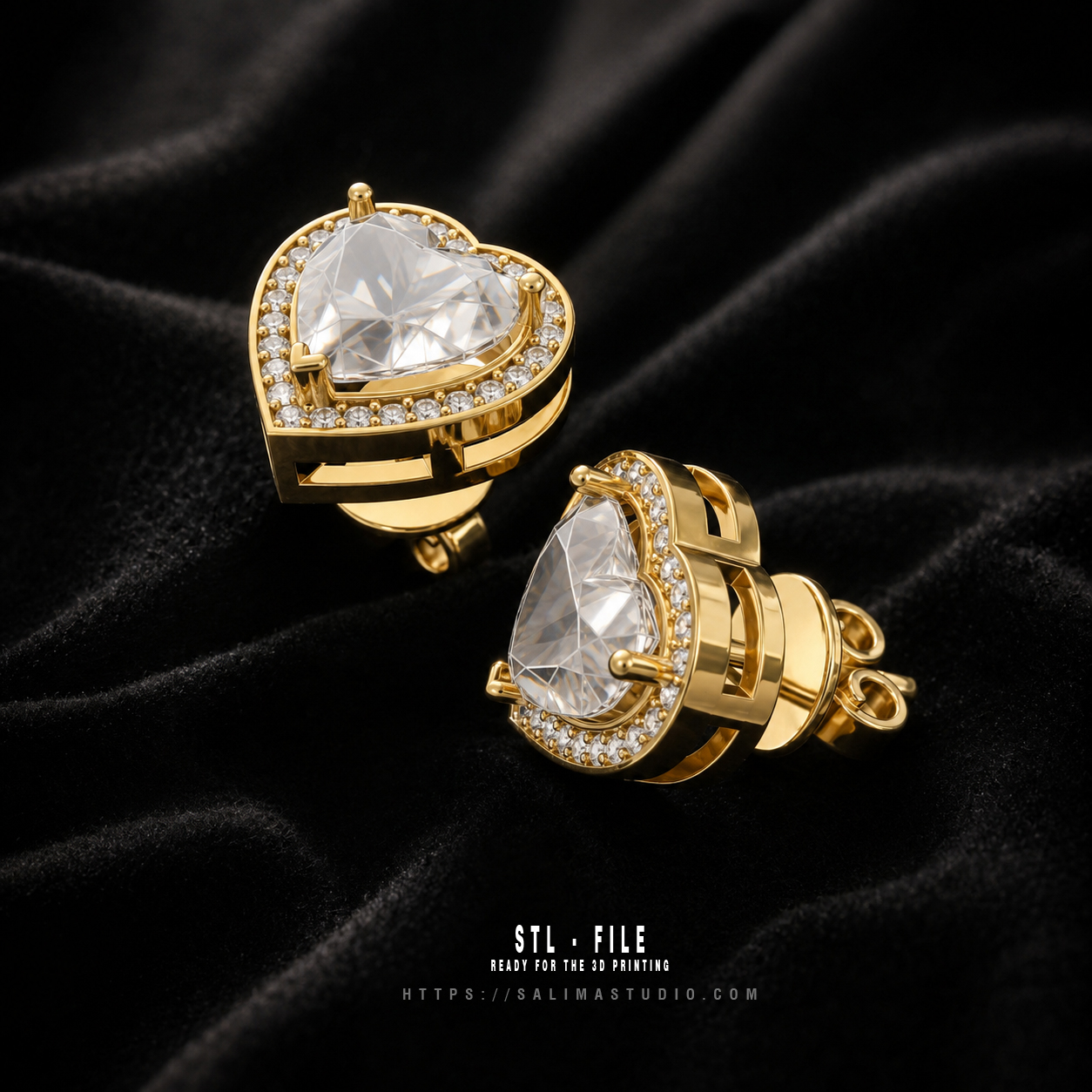 sal jewelry 002 heart stud earrings preview03 sal jewelry 002 heart stud earrings preview03