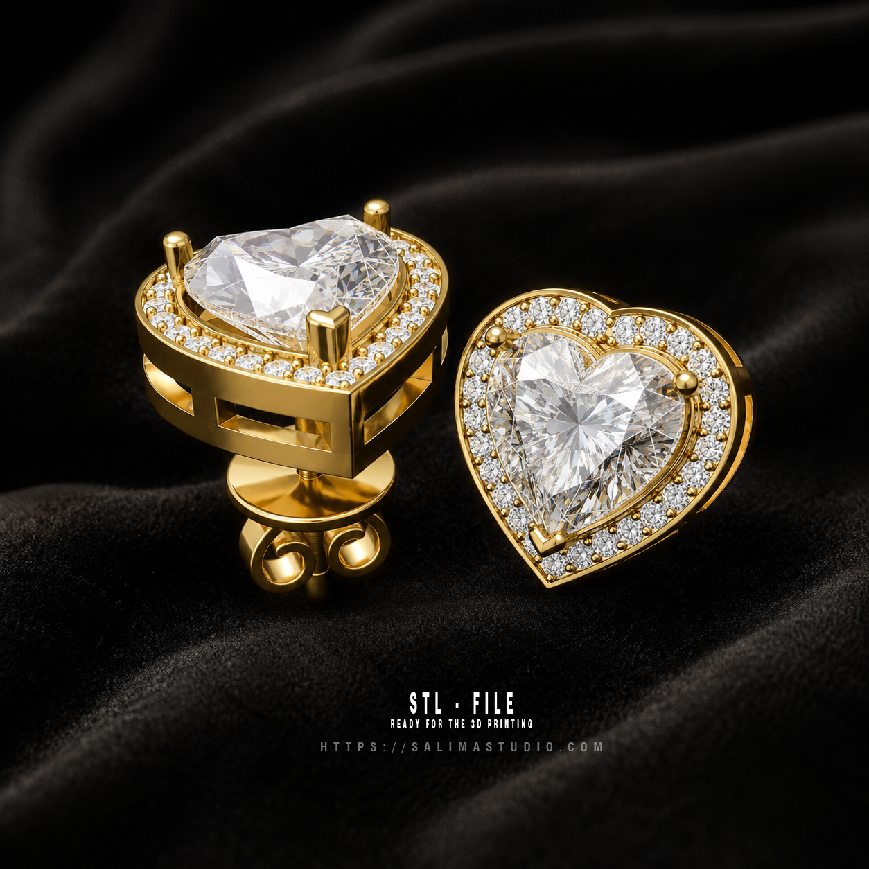 sal jewelry 002 heart stud earrings preview04 sal jewelry 002 heart stud earrings preview04