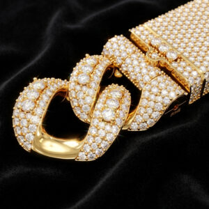 salima jewelry chain bracelet 18mm 03raised pointer cuban full lock box diamond preview 01